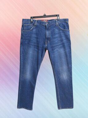 Arizona mens jeans size 38x30 athletic fit straight leg blue denim